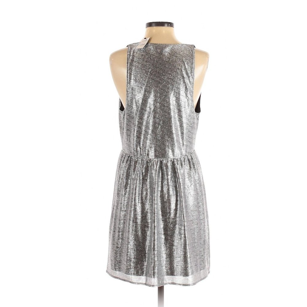 New EXPRESS Metallic Plunging Mini Dress sz S NWT - Picture 4 of 11
